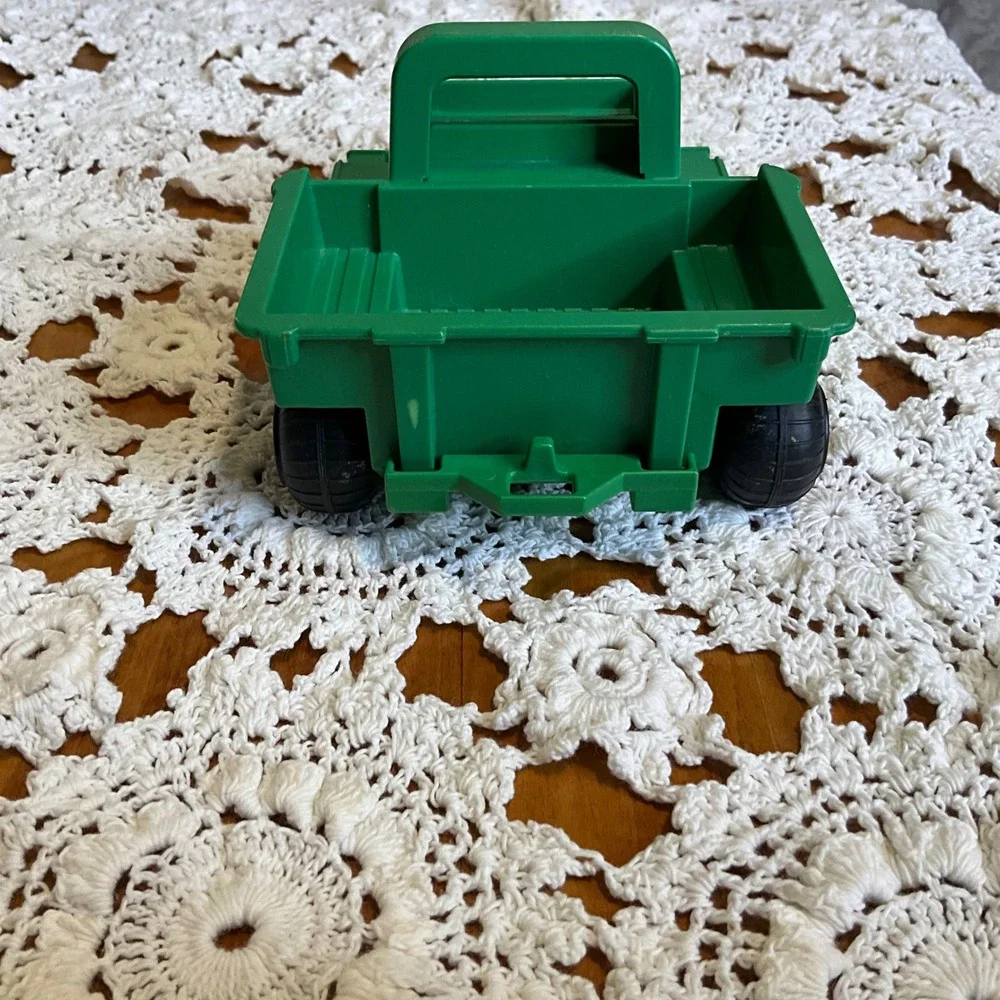 1976‎ Fisher Price Ranger Truck Toy Green Plastic Dump Bed Vintage